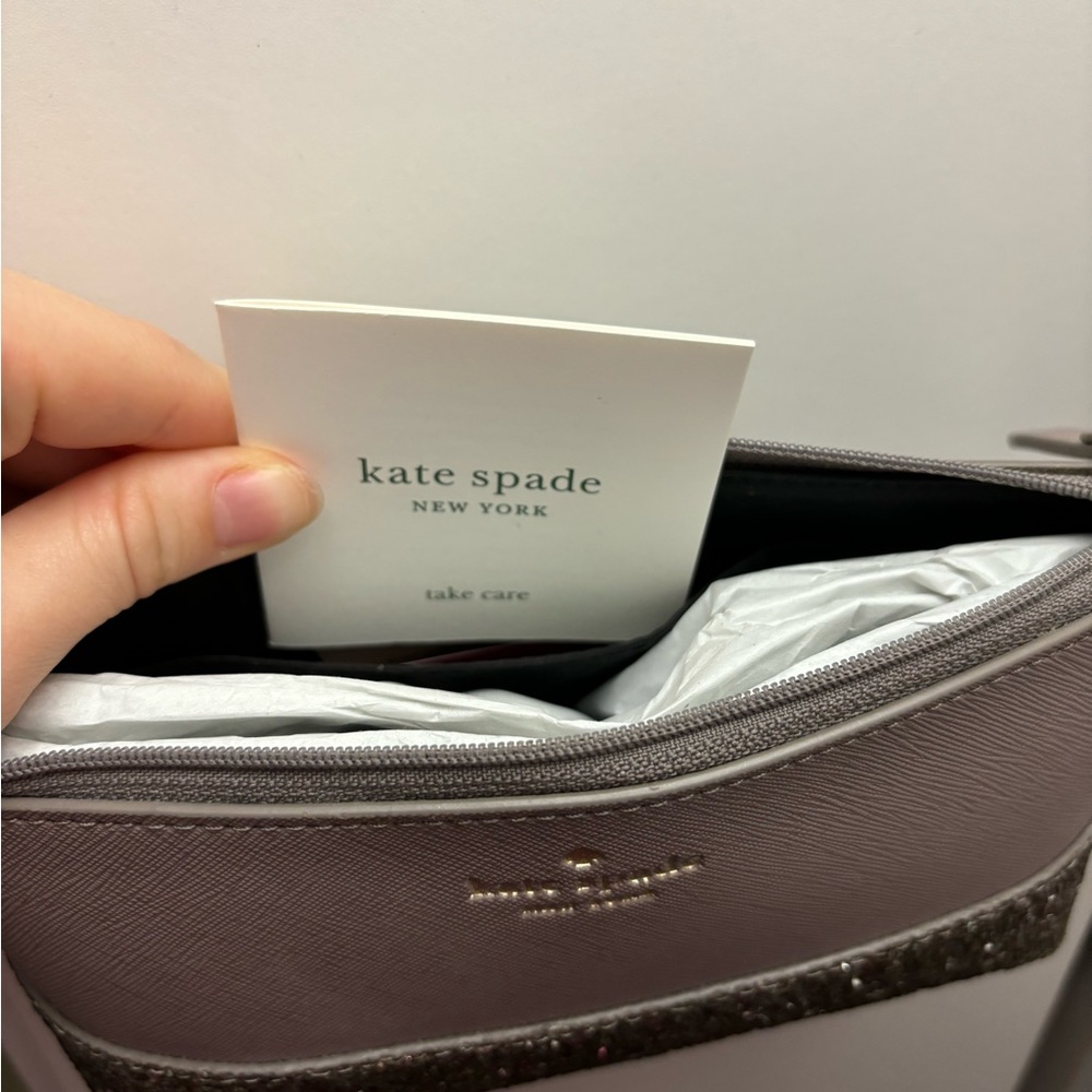 Kate Spade Purple Cosmetic Case with Glitter - Picture 3 of 5